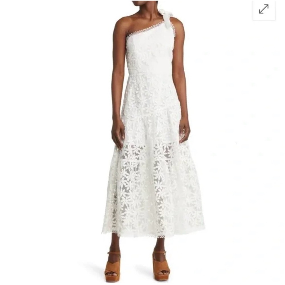 NWT Lost + Wander Madonna Lily Lace One-Shoulder Maxi Dress, Size XS